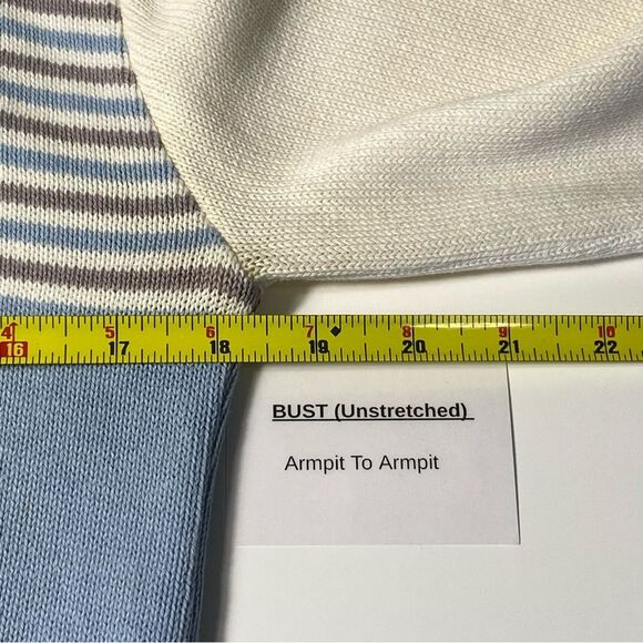 Vintage Winona Knits Pastel Striped Knit Henley Sweater Men's Size Medium - Picture 3 of 13